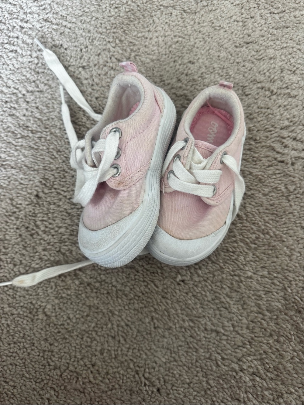 oomphies Light Pink Canvas Lace-Up Baby Sneakers